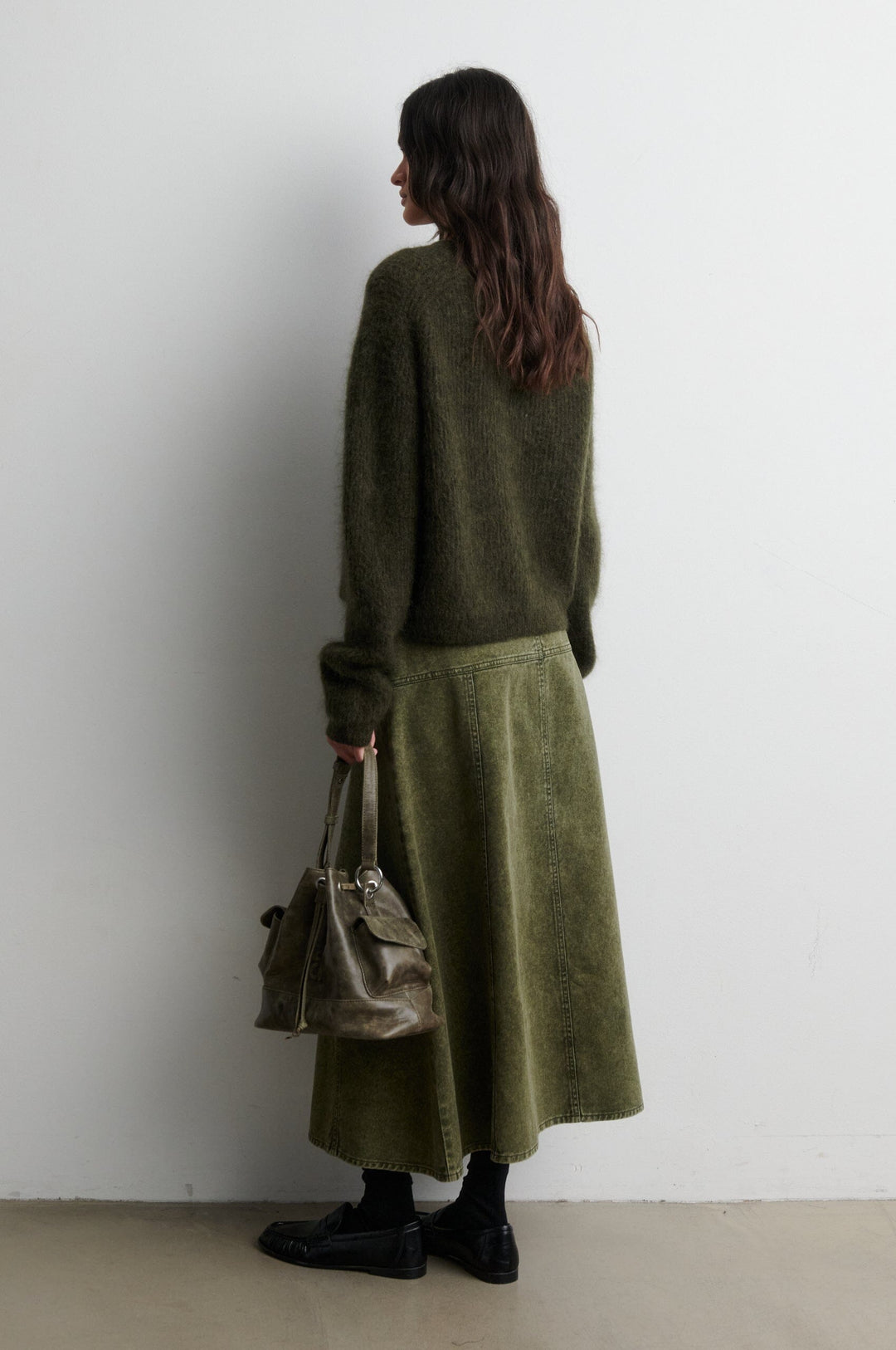 Second Female - Andrea Knit Rib LS Cardigan 60126 - 8004 Black Olive Cardigans 
