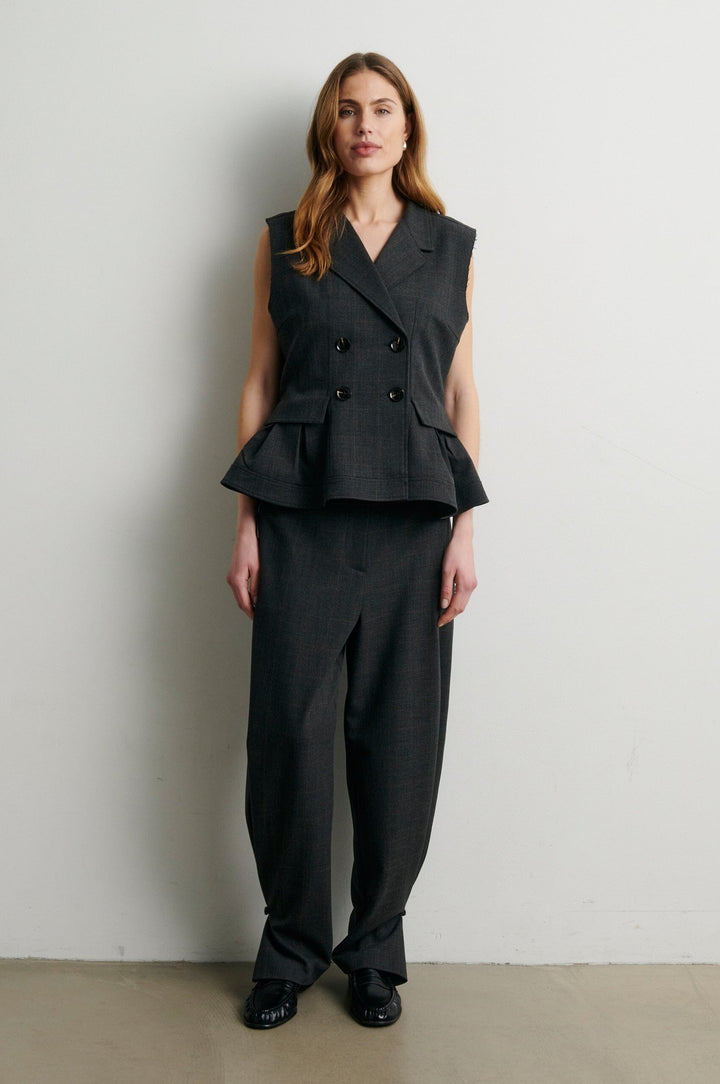 Second Female - Anjou Trousers 60963 - 7003 Dark grey melange Bukser 