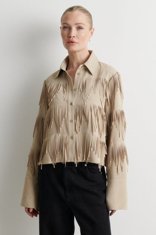 Second Female - Dancing Cropped Shirt 60230 - 6004 Chinchilla Skjorter 