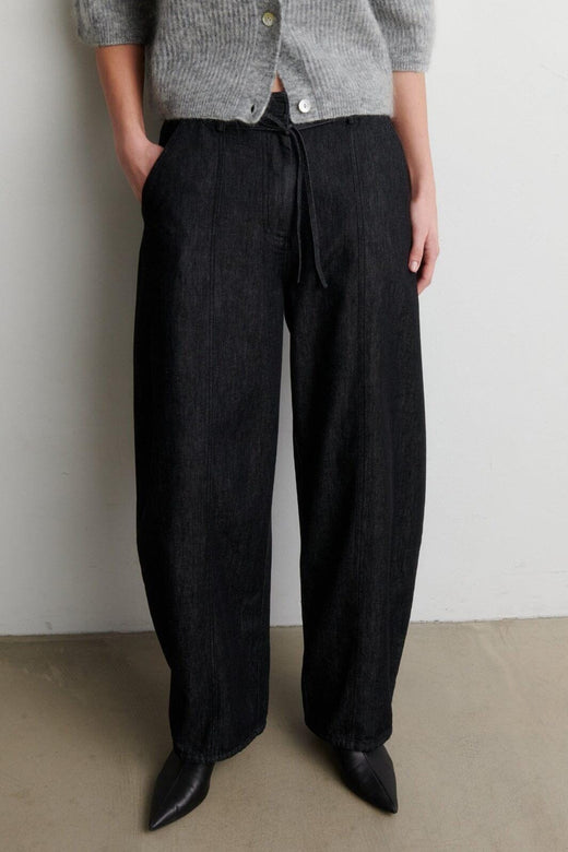 Second Female - Dera Denim Cargo Trousers 61090 - 8001 Black Bukser 