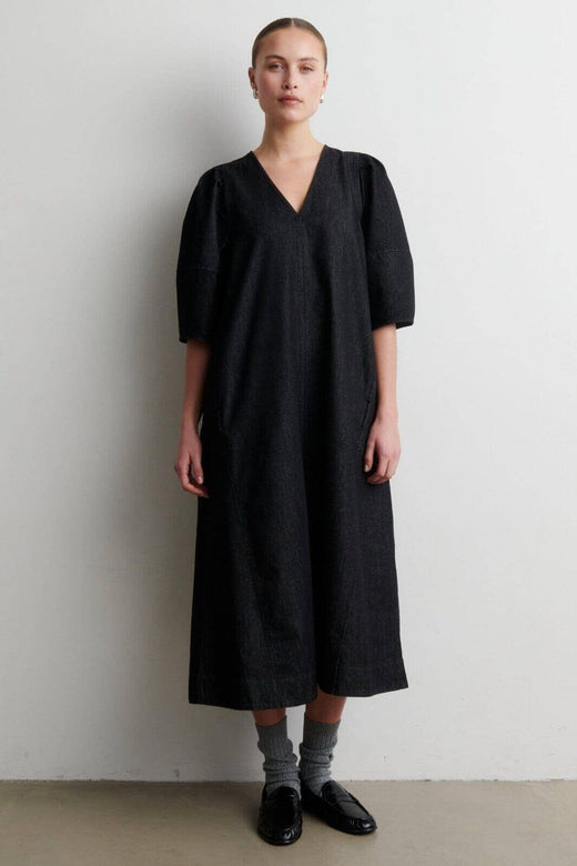 Second Female - Dera Denim Dress 59921 - 8001 Black Kjoler 