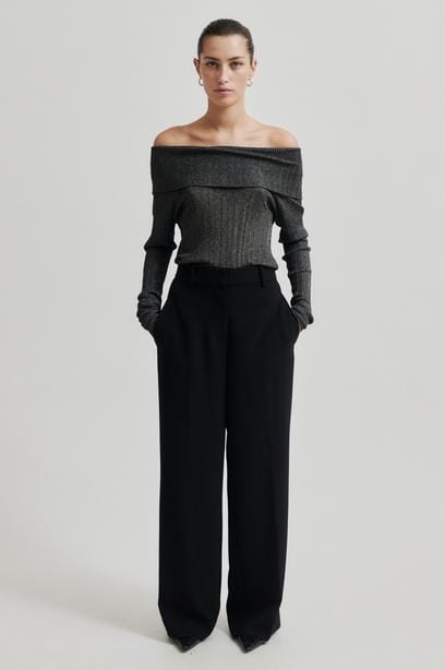 Second Female - Ellis Knit Off Shoulder 59115 - 8001 Black