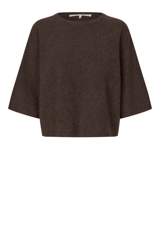 Second Female - Gabby Knit SS O-Neck 61066 - 6156 Demitasse Strikbluser 