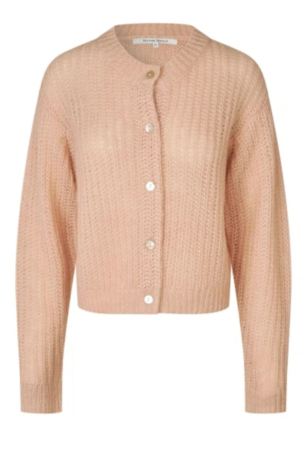Second Female - Glora LS Knit Cardigan 61298 - 3077 Cream Tan Cardigans 