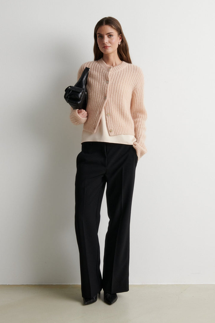 Second Female - Glora LS Knit Cardigan 61298 - 3077 Cream Tan Cardigans 