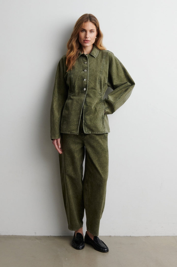 Second Female - Jaye Denim Barrel Jeans 60948 - 4117 Green Denim Jeans 