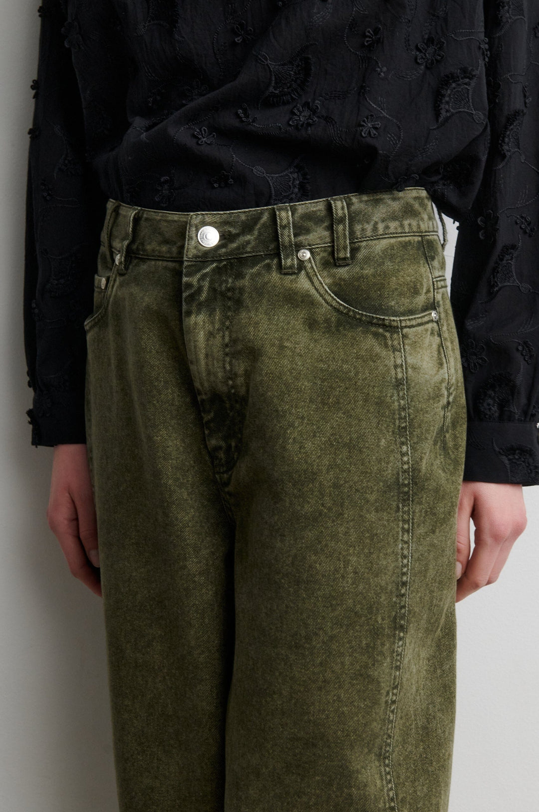 Second Female - Jaye Denim Barrel Jeans 60948 - 4117 Green Denim Jeans 