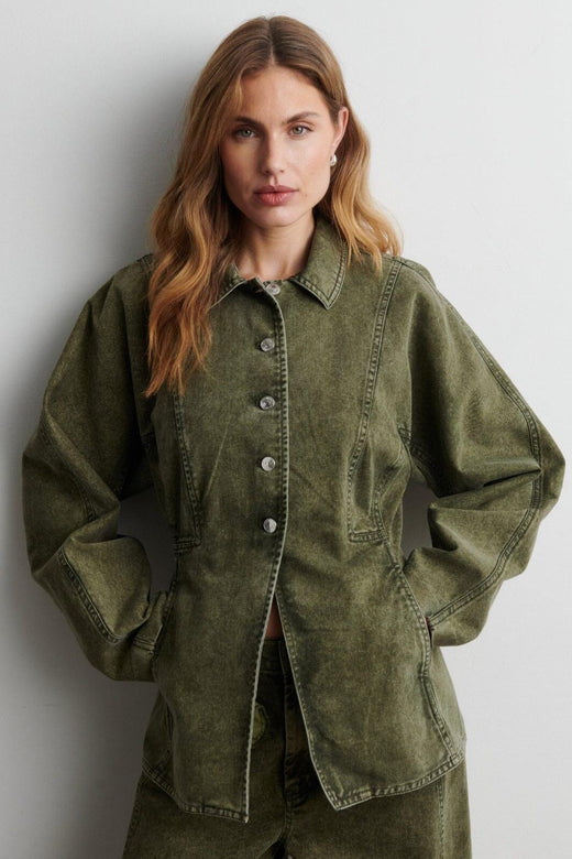 Second Female - Jaye Denim Jacket 60966 - 4117 Green Denim Jakker 