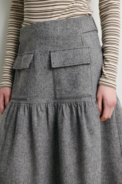 Second Female - Lydney Skirt 60968 - 7002 Grey Melange Nederdele 
