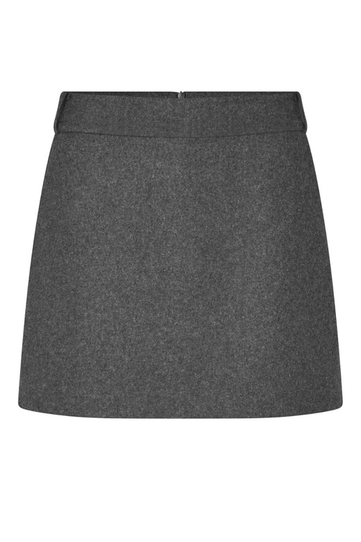 Second Female - Milea Mini Skirt 60500 - 7003 Dark grey melange Nederdele 