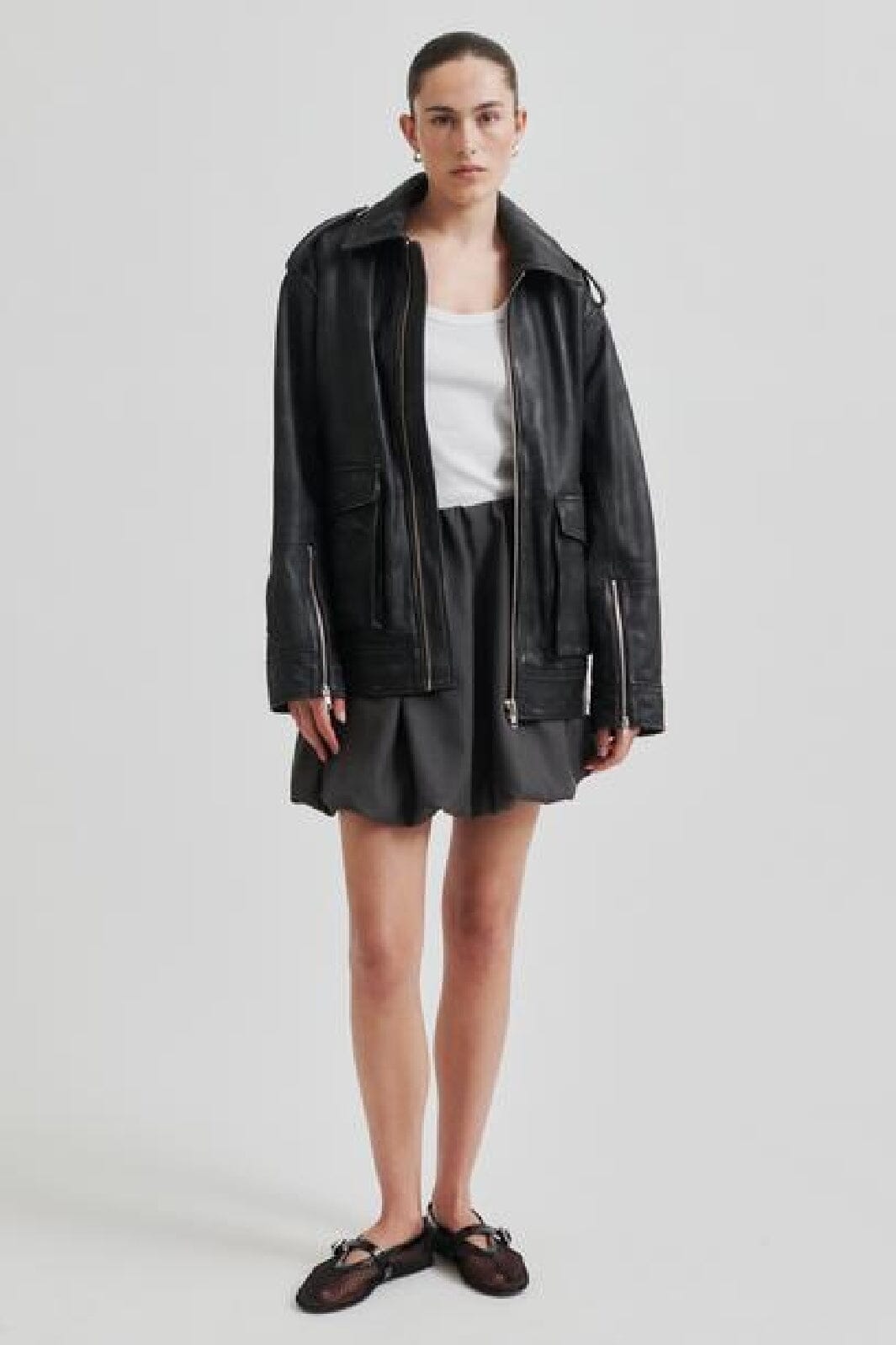 Second Female - Otilia Skirt 59252 - 7003 Dark grey melange