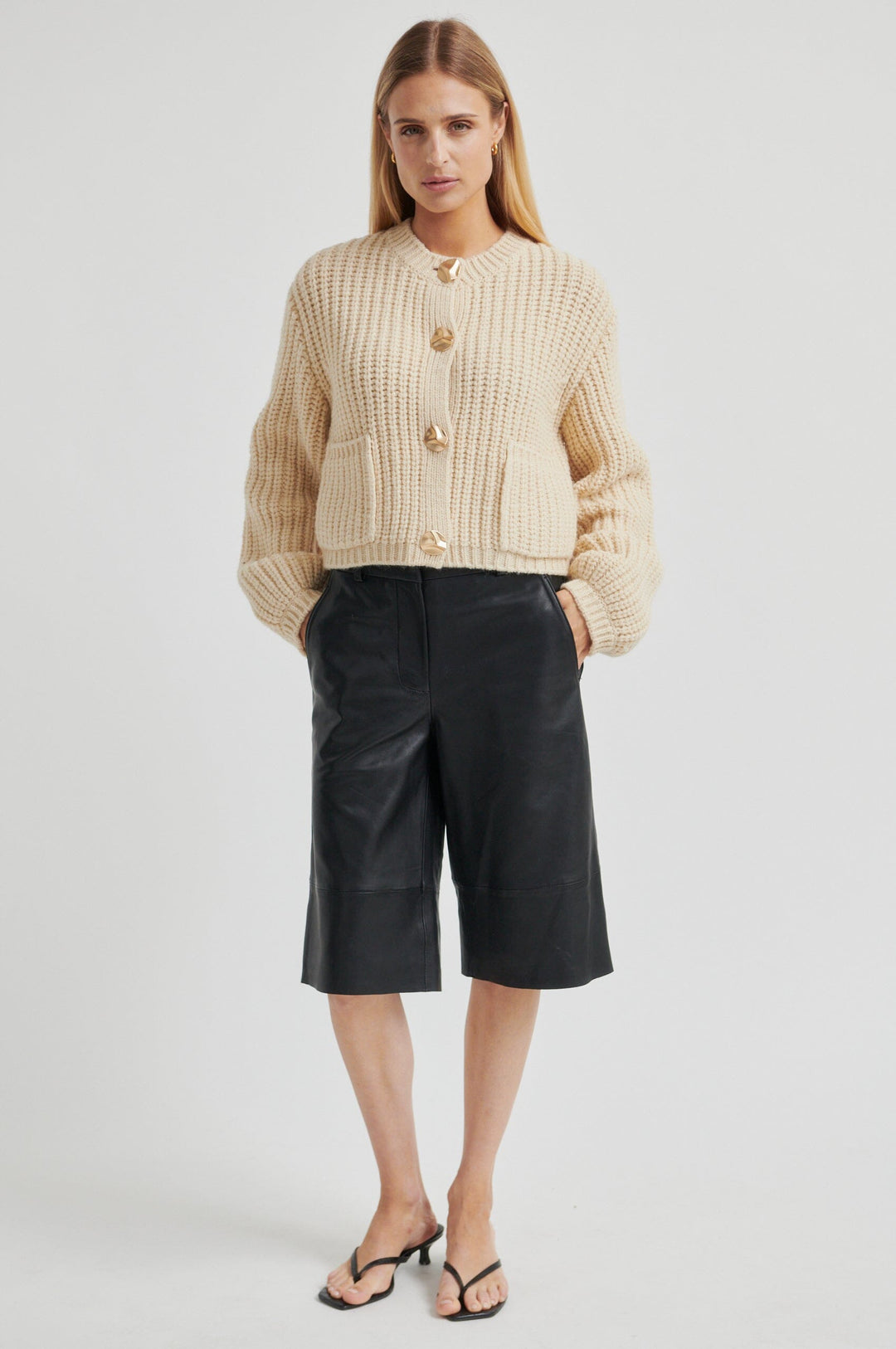 Second Female - Ulrikke Knit Cardigan 60463 - 0512 Soft Beige Cardigans 