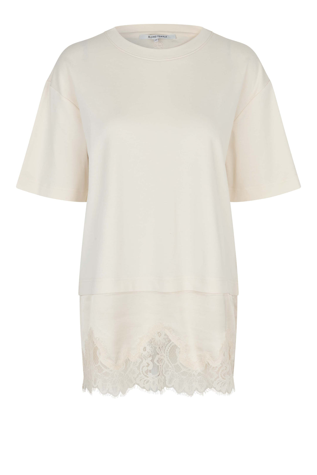Second Female - Vaccara Lace Tee 61136 - 1027 Egret T-shirts 