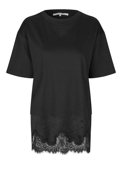 Second Female - Vaccara Lace Tee 61136 - 8001 Black T-shirts 
