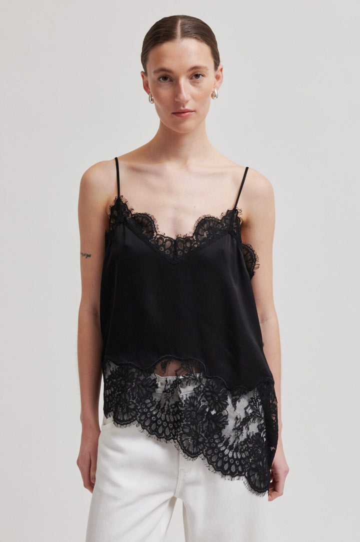 Second Female - Wilina Strap Top 60866 - 8001 Black Toppe 