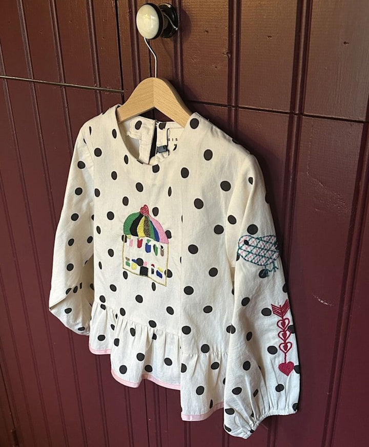 Sissel Edelbo - Diana Mini Top Se 2062 - Coffee & Cream Bluser 