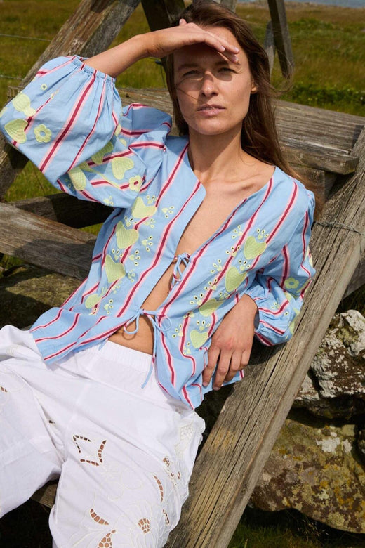 Sissel Edelbo - Elisabeth Top SE 1767 - Bluebell Stripes Bluser 