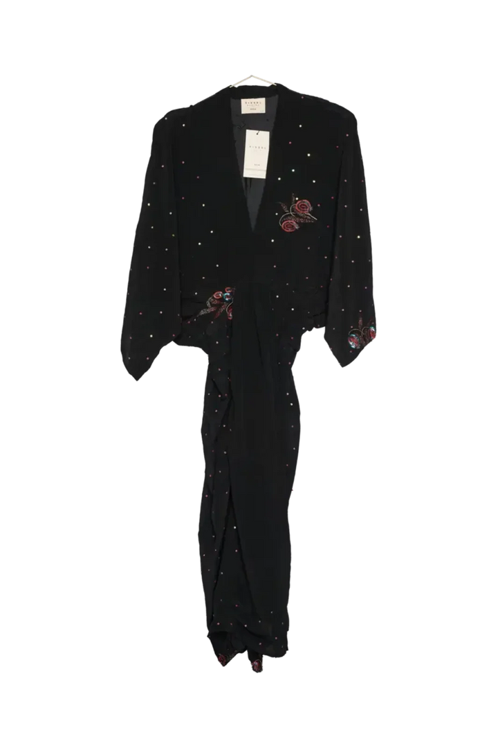 Sissel Edelbo - Juno SILK Dress Sparkling Black SE 1717-1 - Sparkling Black No. 112