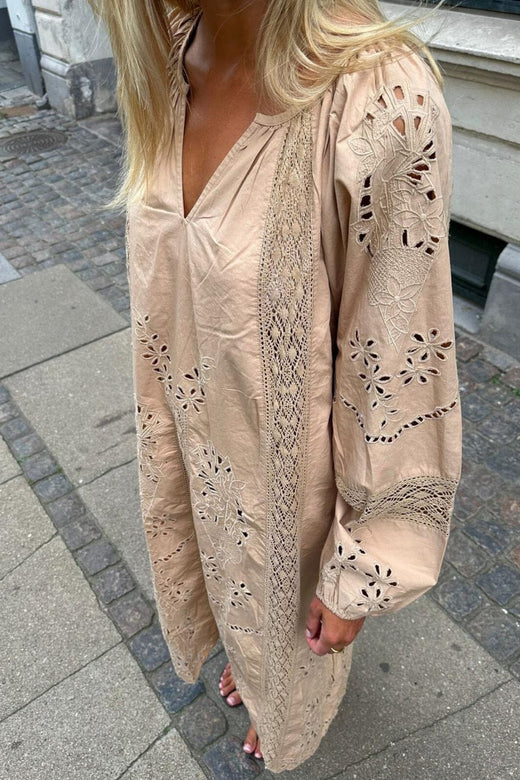 Sissel Edelbo - Mila Dress SE 1684 - Beige Kjoler 