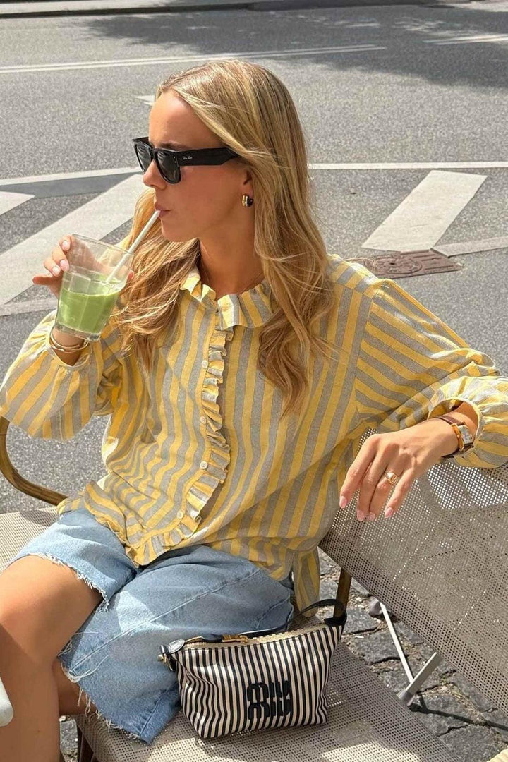 Sissel Edelbo - Mirelle Shirt SE 1782 - Yellow Stripes Skjorter 
