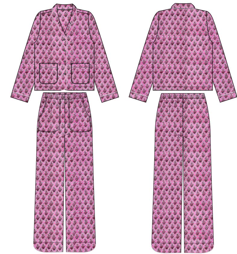 Sissel Edelbo x Molly&My - Nuit MINI Pyjamas Set SE 2118 - Pink Rose