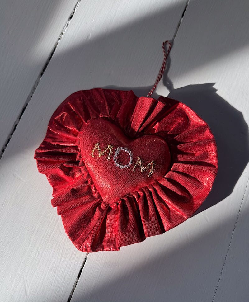 Sissel Edelbo - Ruffle Heart Ornament Se 2125 - Metallic Red Julepynt 
