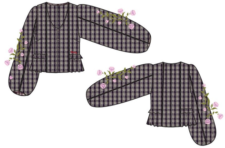 Sissel Edelbo x Molly&My - Veda Top SE 2116 - Purple Checks