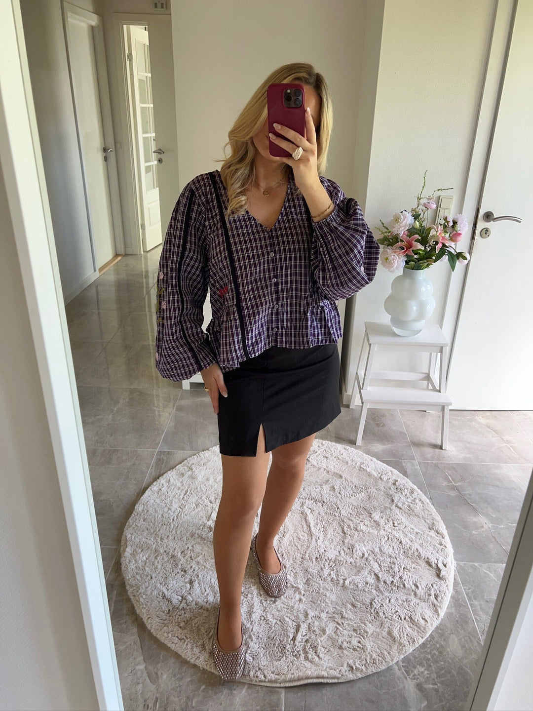 Sissel Edelbo x Molly&My - Veda Top SE 2116 - Purple Checks Skjorter 