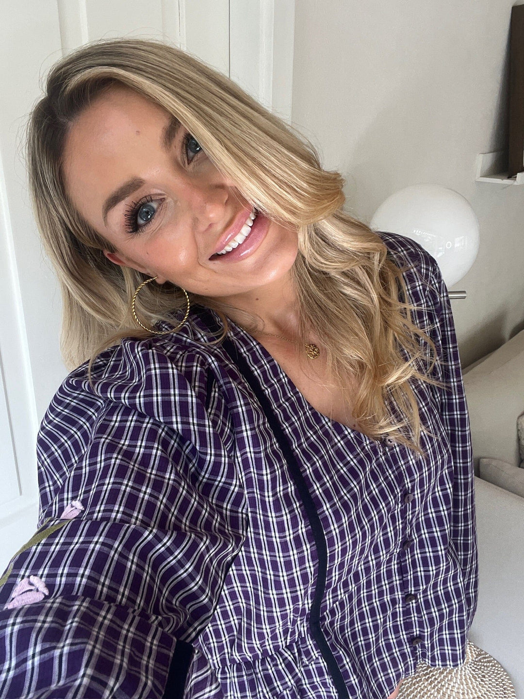 Sissel Edelbo x Molly&My - Veda Top SE 2116 - Purple Checks Skjorter 