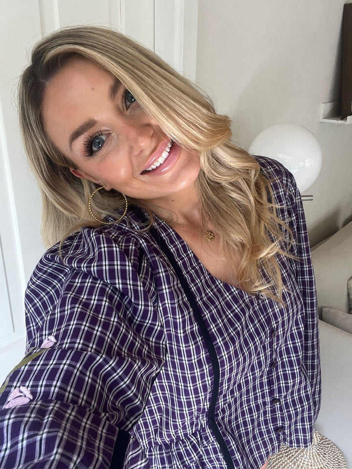 Sissel Edelbo x Molly&My - Veda Top SE 2116 - Purple Checks Skjorter 