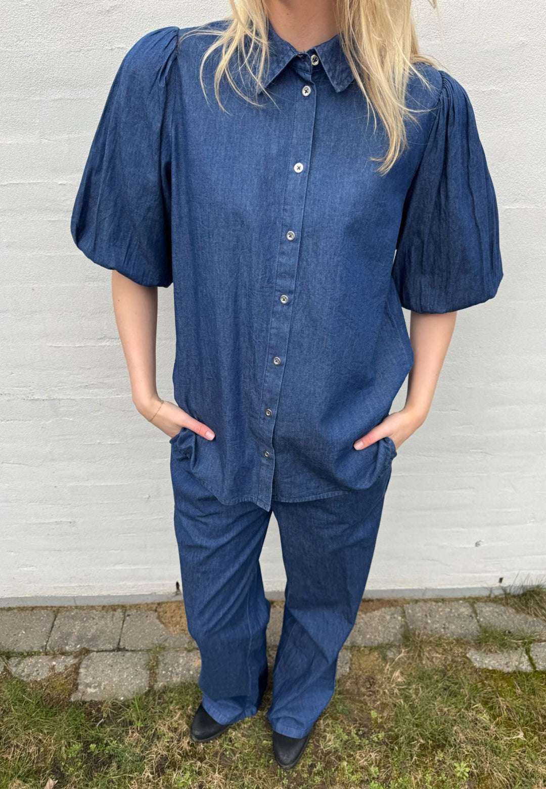 Sisters Point - Ella-Sh75 19716 - 940 - D. Blue Denim Skjorter 