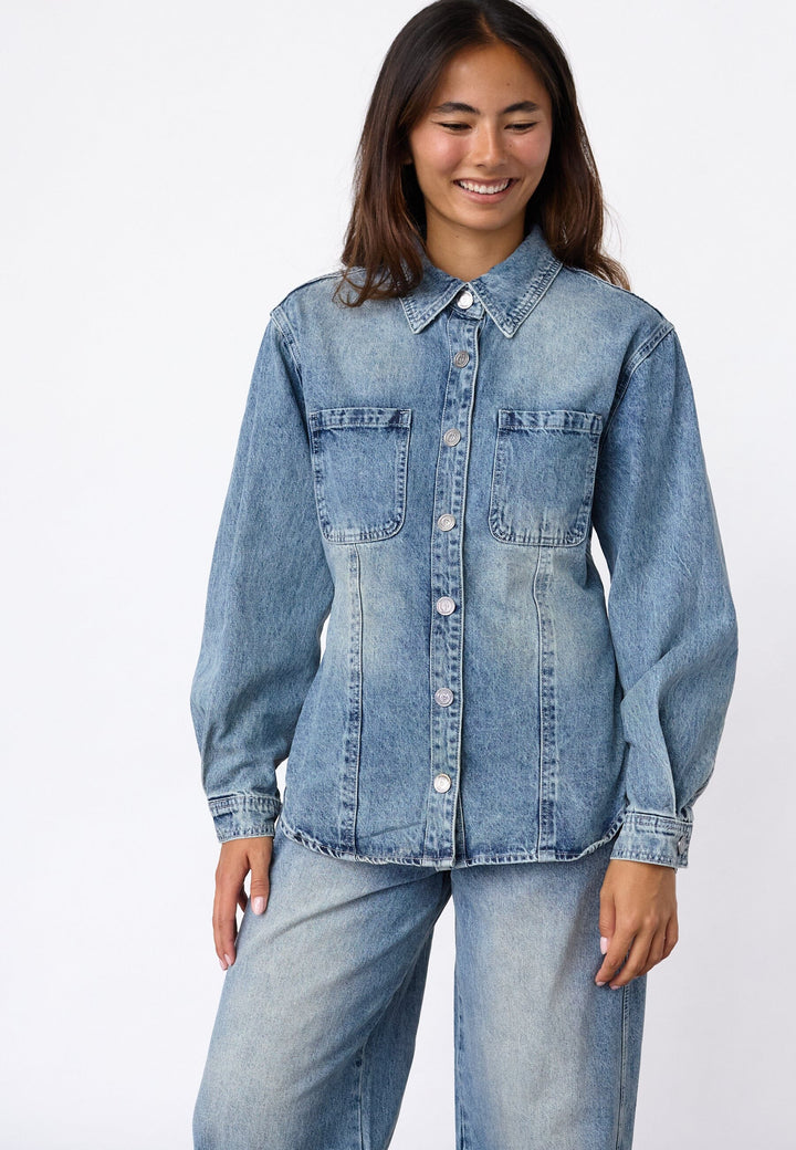 Sisters Point - Fiora-Sh 20121 - 904 - Vintage Denim Jakker 