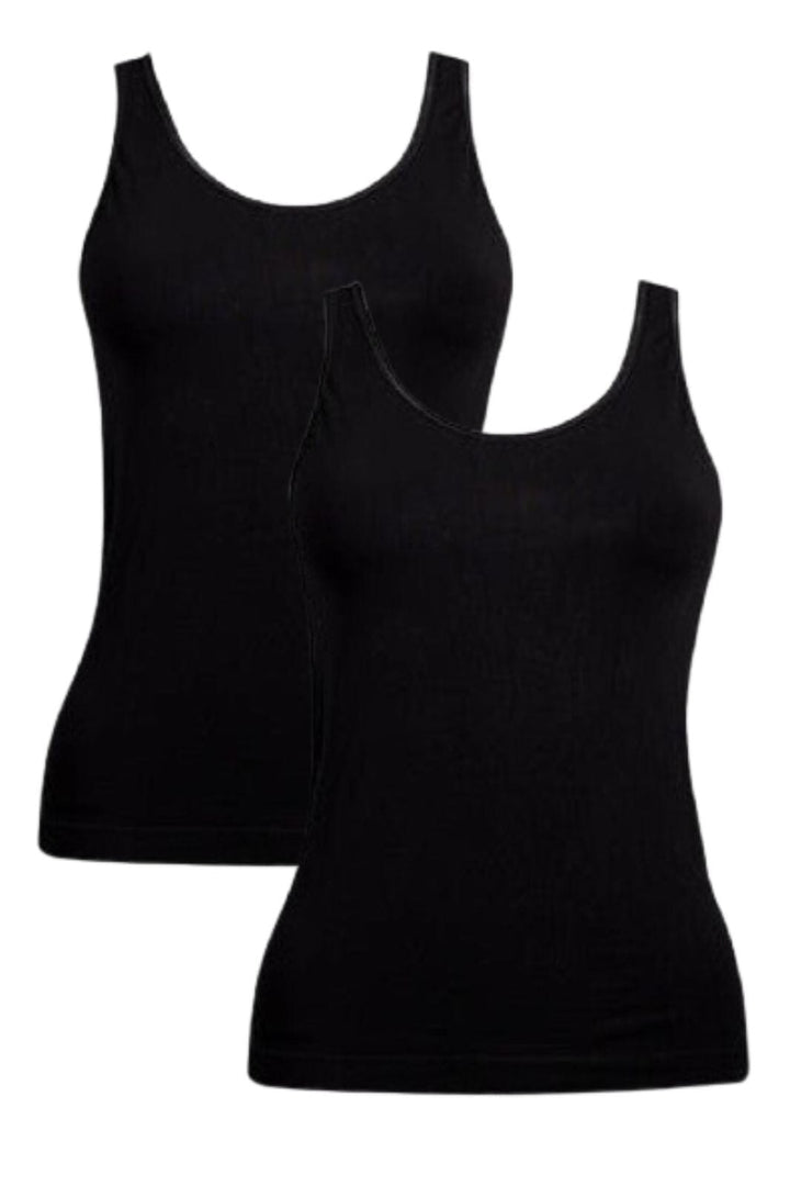 Soft basic - Haily Top wide strap 2 pak - black