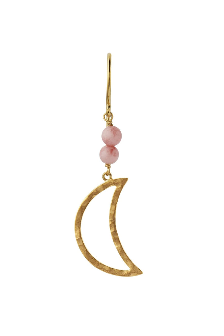 Stine A - Bella Moon Earring With Coral - 1342-02-S
