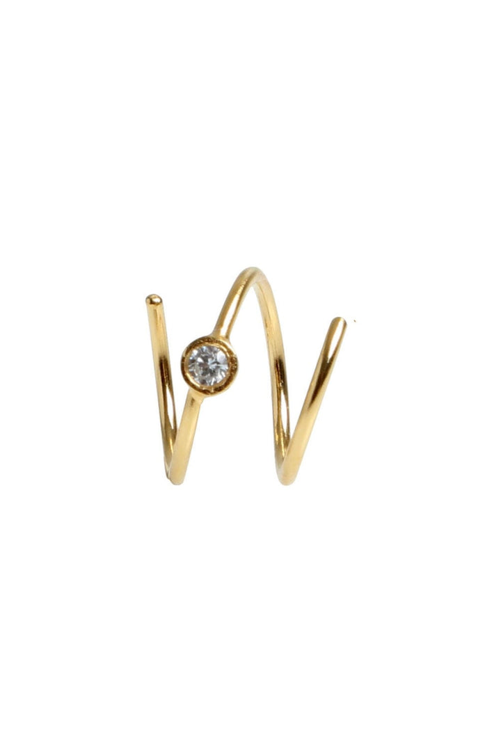 Stine A - Big Dot Curl Earring Left Goldenen - 1174-02-L