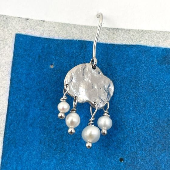 Stine A - Big Goldenen Splash Earring – Elegant Pearls Silver - 1308-00-S