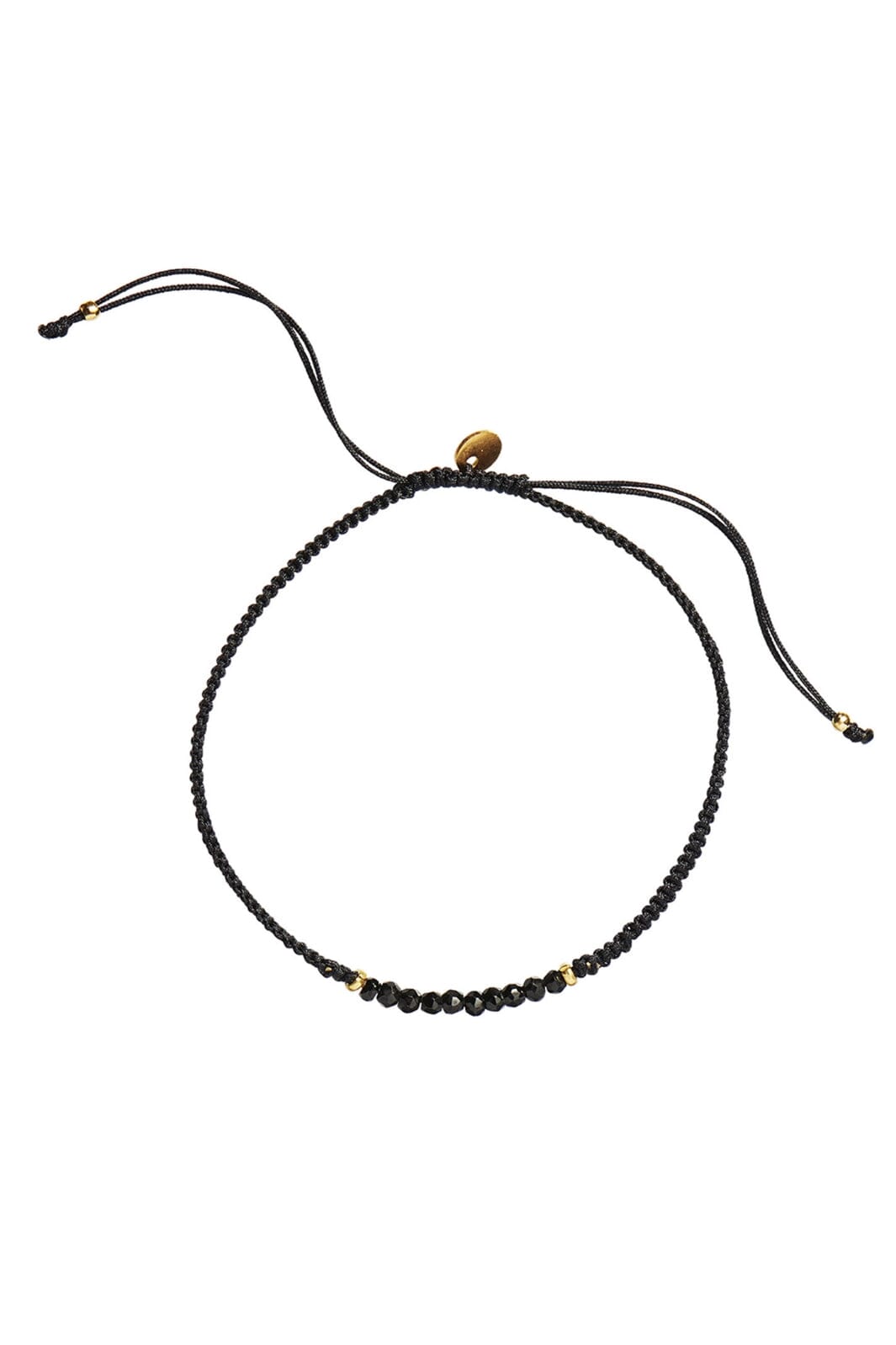 Stine A - Candy Bracelet - Black Spinel And Black Ribbon - 3049-02-Os