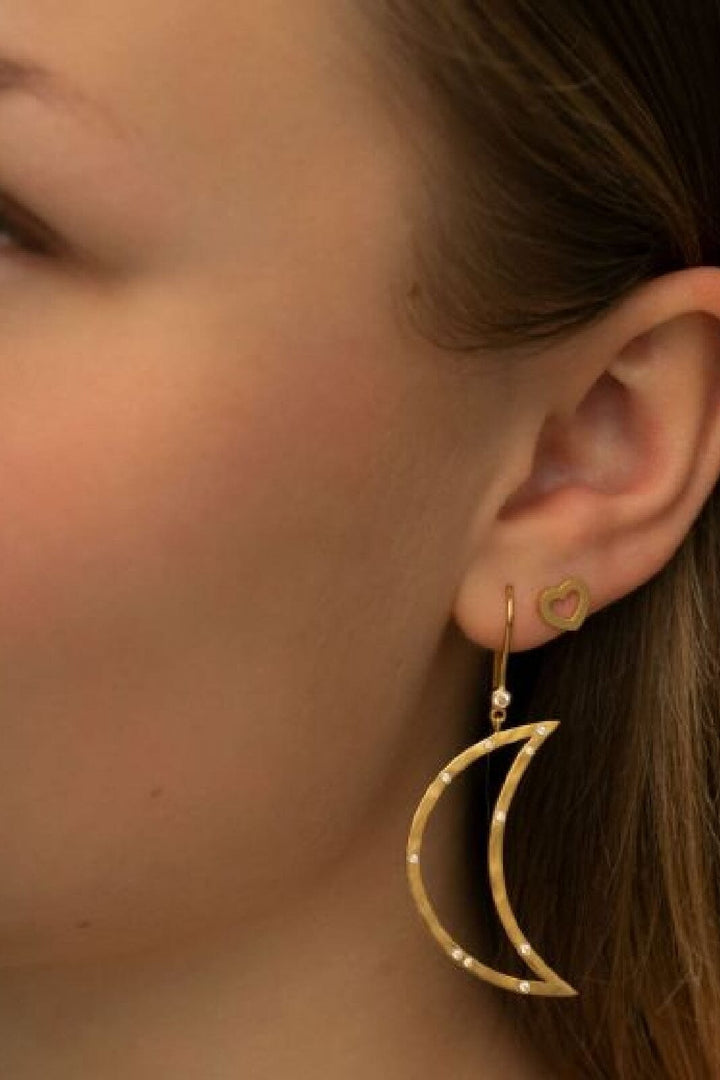 Stine A - Petit Open Love Heart Earring Goldenen - 1261-02-S