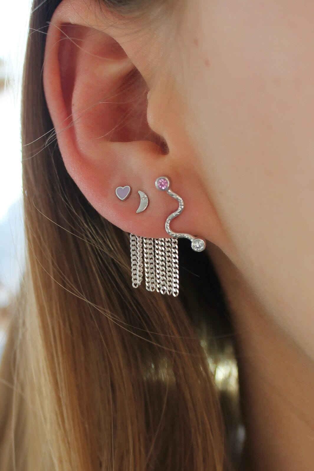 Stine A - Tout Petit Bella Moon Earring Silver - 1280-00-S