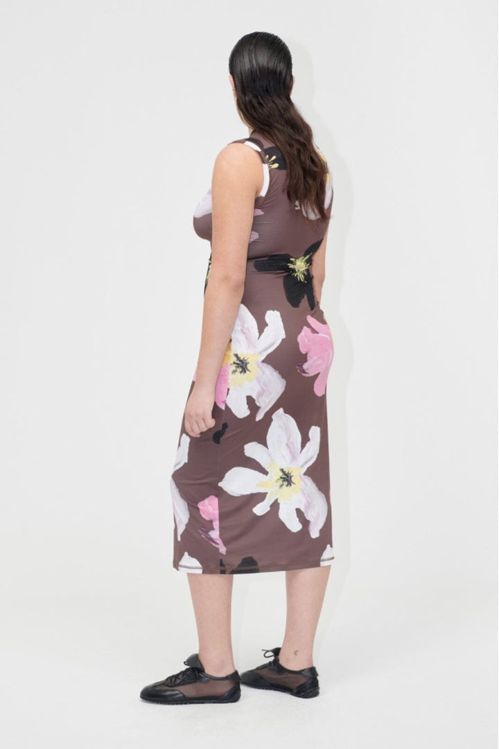 Stine Goya - 2244 Stocking Jersey, Elastic Tank Crewneck Dresssg-pf25-d104-2244 - Wild Flowers