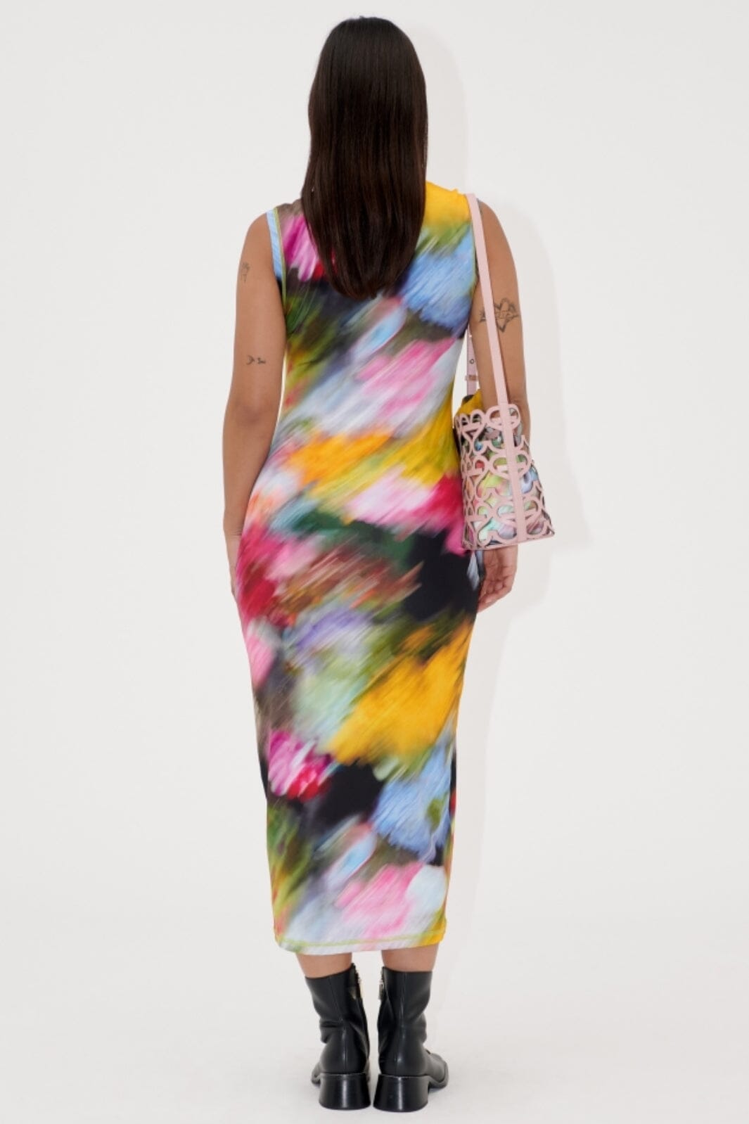 Stine Goya - 2244 Stocking Jersey, Tank Crewneck Dress sg-ss25-d104-2244 - Liquid Floral
