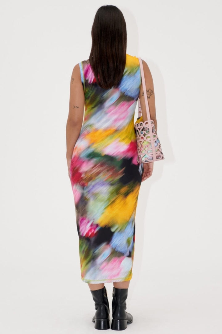 Stine Goya - 2244 Stocking Jersey, Tank Crewneck Dress sg-ss25-d104-2244 - Liquid Floral