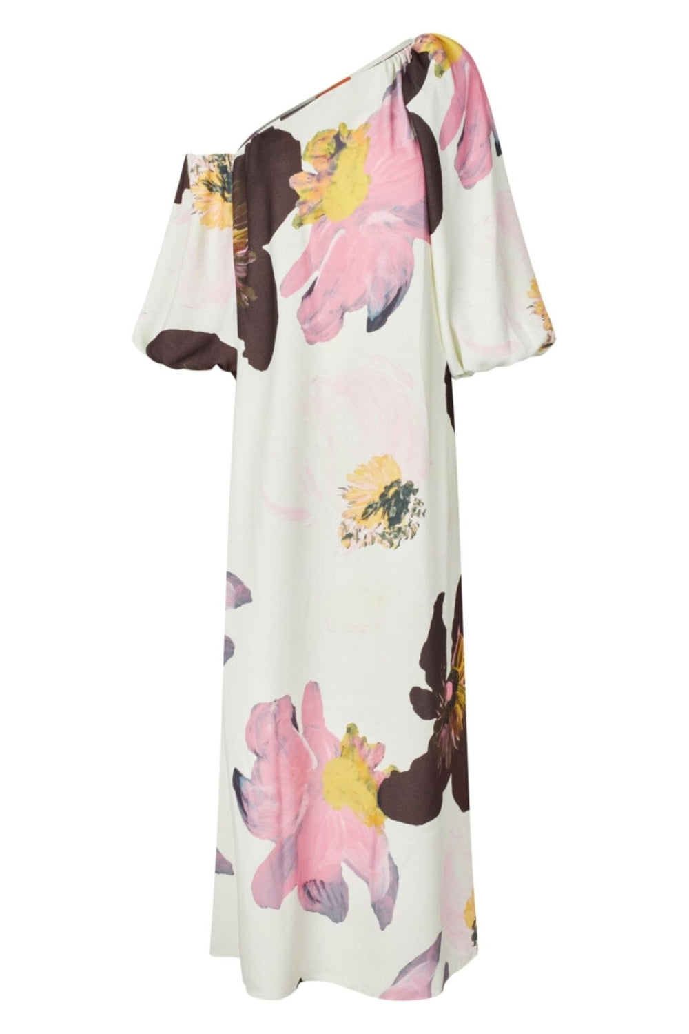 Stine Goya - 2395 Heavy Crepe, Structured Off-shoulder Dresssg-pf25-d137-2395 - Wild Flowers