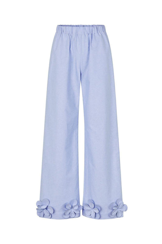Stine Goya - 2464 Floral Shirting, Floral Elasticated Long Pantssg-ps26-p109-2464 - Brunnera Blue Bukser 