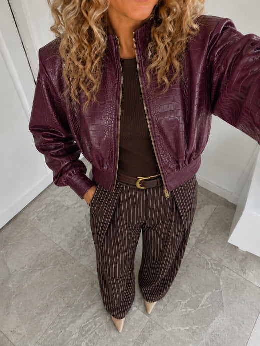 Valentin Studio - Bomber Jacket Ch172614b - Burgundy Jakker 