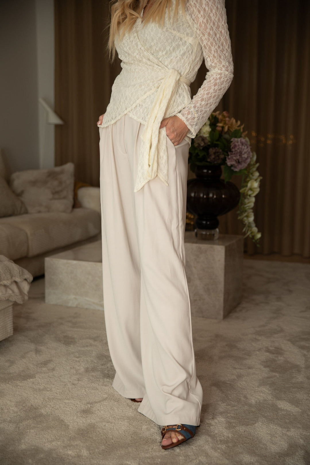 Valentin Studio - Business Pants 164546 - 124 - Ivory Bukser 