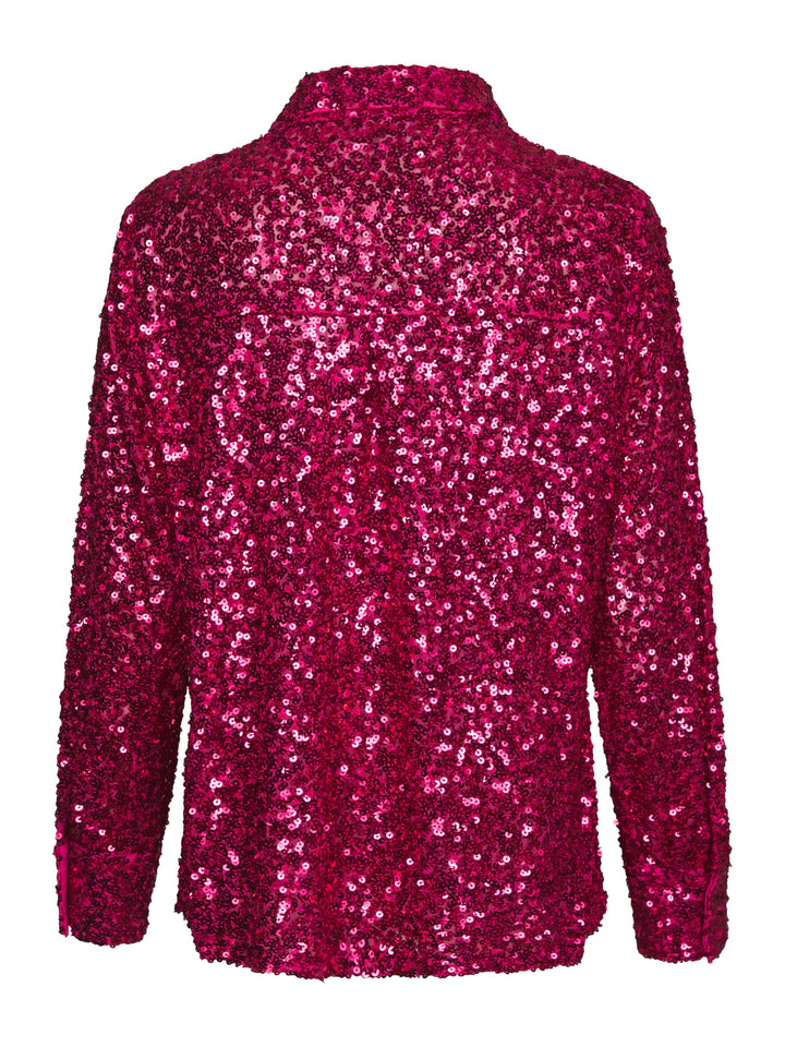 Valentin Studio - Classy Sequins Shirt 163336 - 457 - Pink/Red Skjorter 
