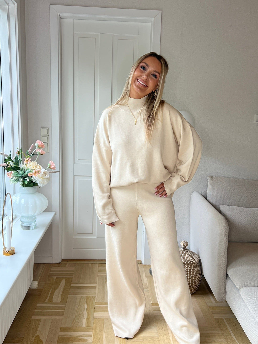 Valentin Studio - Comfy Knit Blouse 169311 - 122 - Creme Bluser 