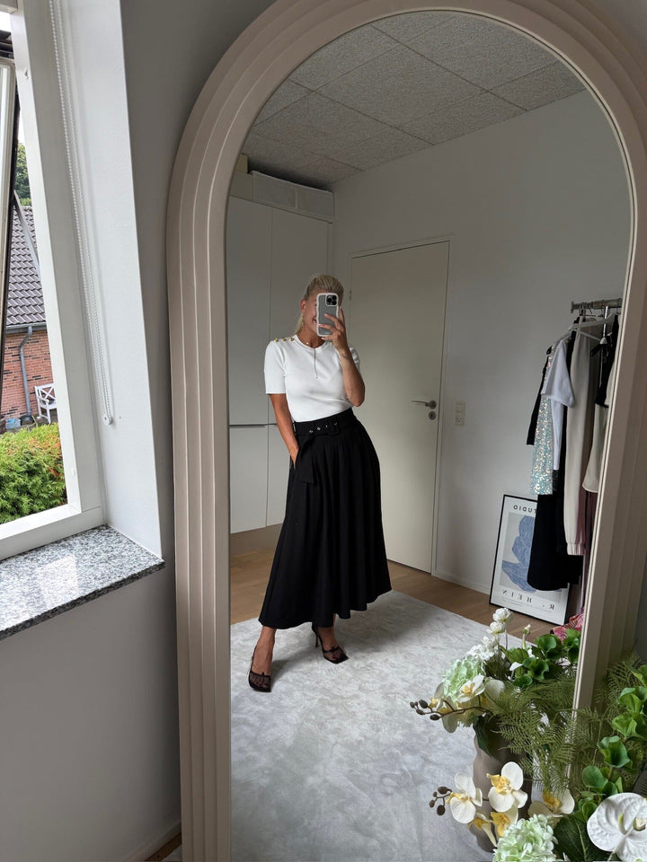 Valentin Studio - Pleated Skirt - Black Nederdele 