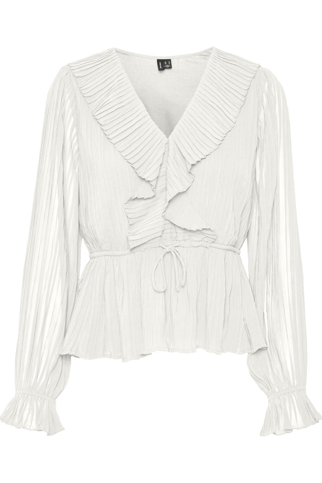 Vero Moda - Vmdora L/S Frill Pleat Top - 4859970 Snow White